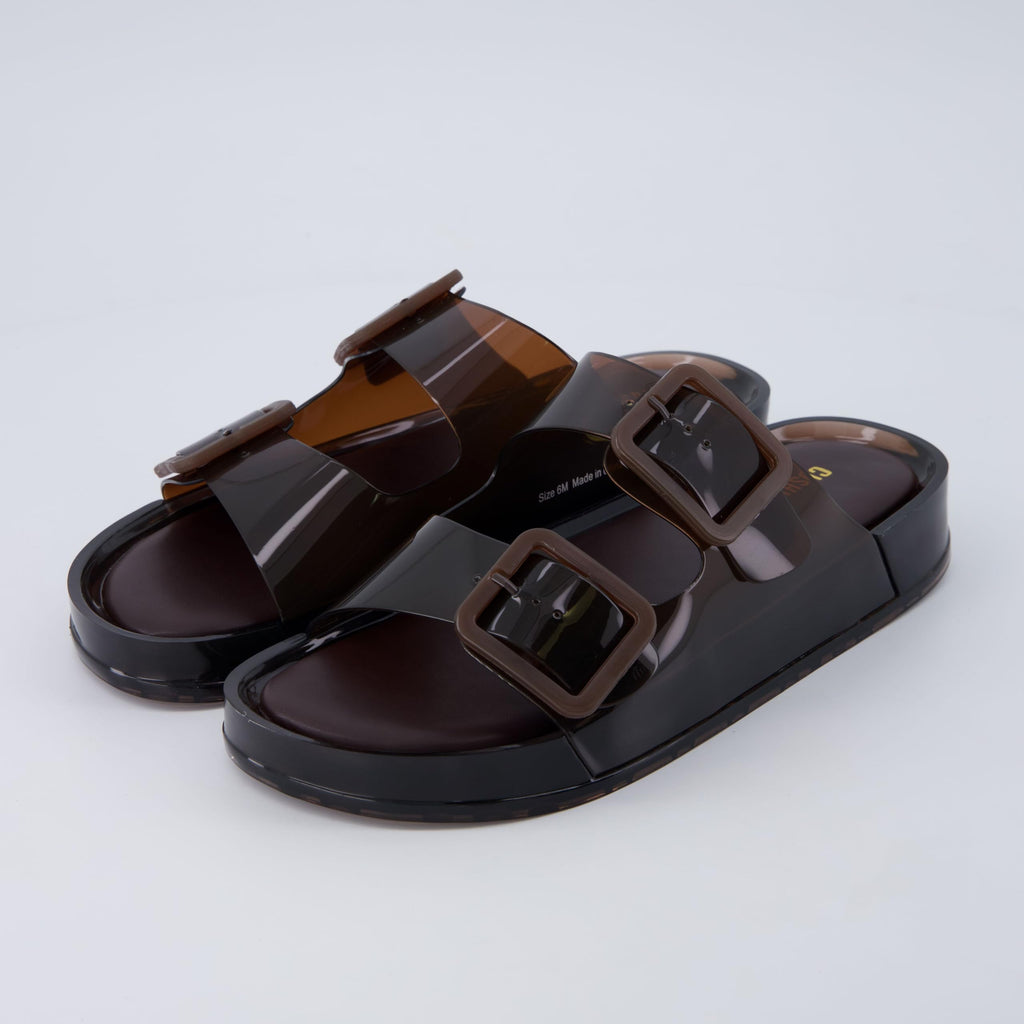 CUSHIONAIRE Pool Slides for Women Waterproof Double Buckle Adjustable Slip-On Womens Sandals for Beach Shower Casual Wear