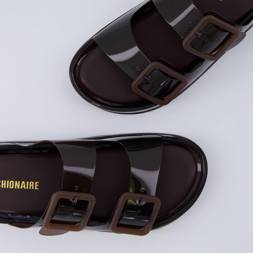 CUSHIONAIRE Pool Slides for Women Waterproof Double Buckle Adjustable Slip-On Womens Sandals for Beach Shower Casual Wear