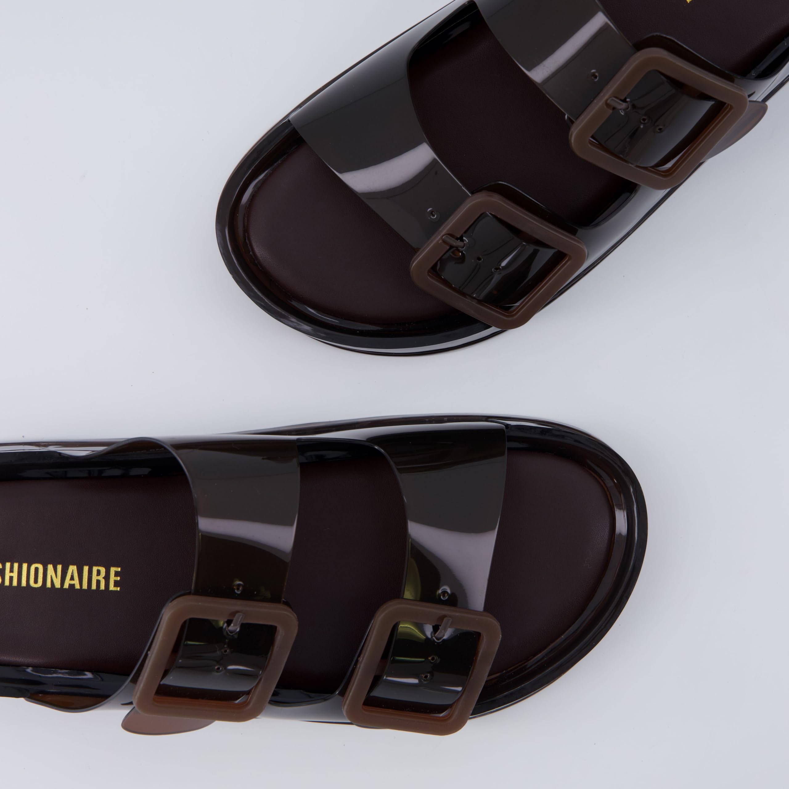 CUSHIONAIRE Pool Slides for Women Waterproof Double Buckle Adjustable Slip-On Womens Sandals for Beach Shower Casual Wear