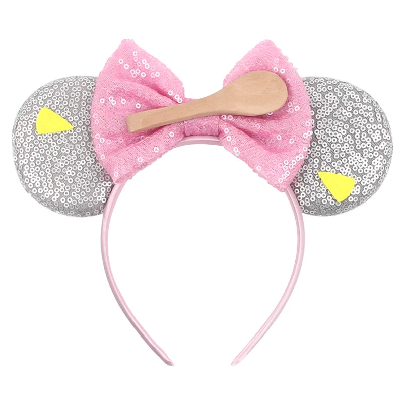 HEROCROSS Disney Mickey Mouse Ears Headband Kid Adult Festival Party Sequins 5"Bow Headband Women Baby Girl Party Hair Accessori