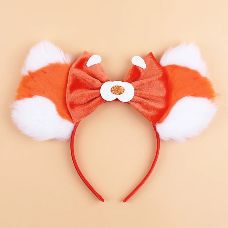HEROCROSS Disney Mickey Mouse Ears Headband Kid Adult Festival Party Sequins 5"Bow Headband Women Baby Girl Party Hair Accessori
