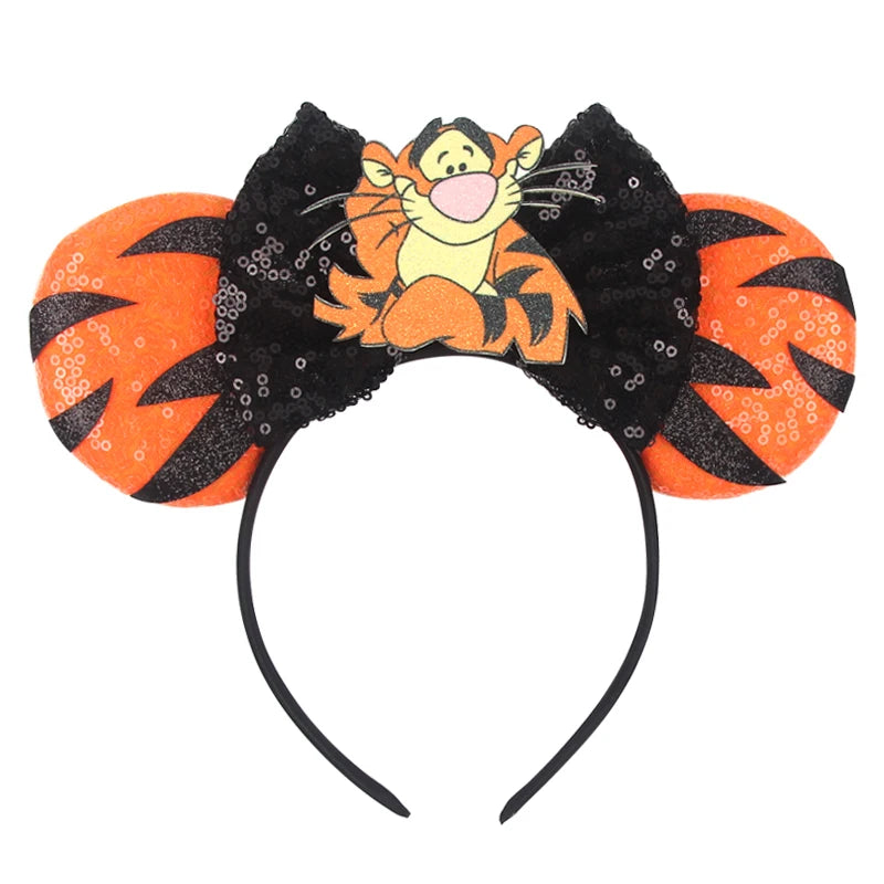 HEROCROSS Disney Mickey Mouse Ears Headband Kid Adult Festival Party Sequins 5"Bow Headband Women Baby Girl Party Hair Accessori