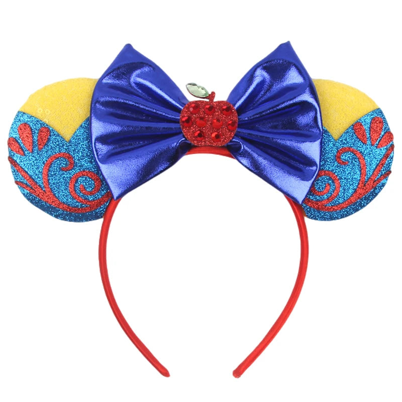 HEROCROSS Disney Mickey Mouse Ears Headband Kid Adult Festival Party Sequins 5"Bow Headband Women Baby Girl Party Hair Accessori