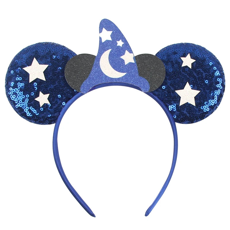 HEROCROSS Disney Mickey Mouse Ears Headband Kid Adult Festival Party Sequins 5"Bow Headband Women Baby Girl Party Hair Accessori