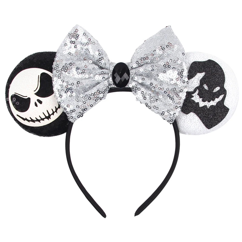 HEROCROSS Disney Mickey Mouse Ears Headband Kid Adult Festival Party Sequins 5"Bow Headband Women Baby Girl Party Hair Accessori