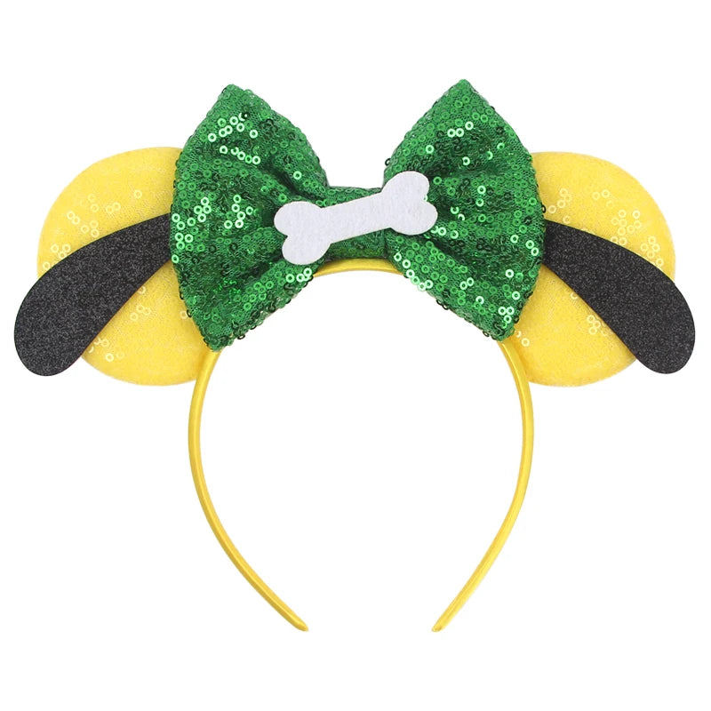 HEROCROSS Disney Mickey Mouse Ears Headband Kid Adult Festival Party Sequins 5"Bow Headband Women Baby Girl Party Hair Accessori