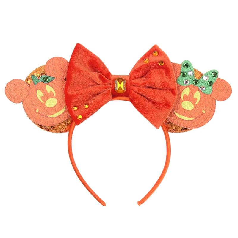 HEROCROSS Disney Mickey Mouse Ears Headband Kid Adult Festival Party Sequins 5"Bow Headband Women Baby Girl Party Hair Accessori