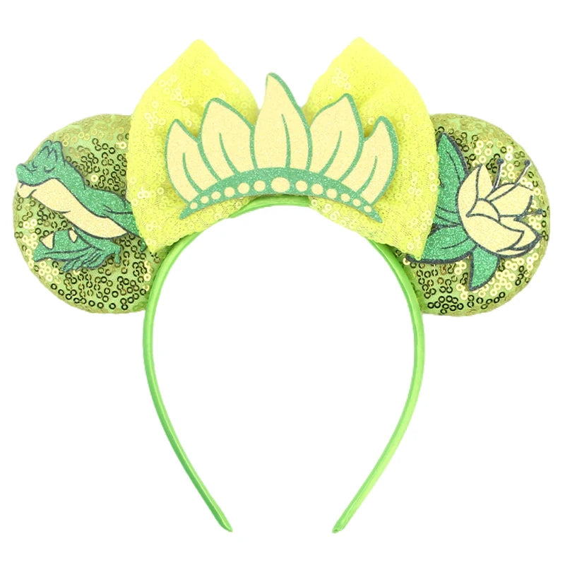 HEROCROSS Disney Mickey Mouse Ears Headband Kid Adult Festival Party Sequins 5"Bow Headband Women Baby Girl Party Hair Accessori