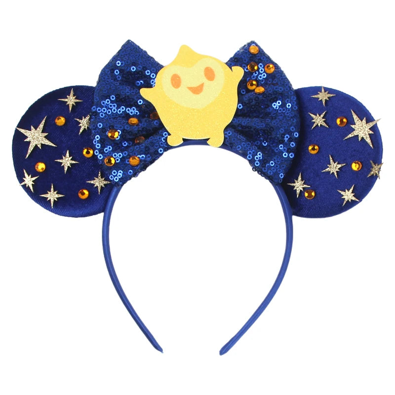 HEROCROSS Disney Mickey Mouse Ears Headband Kid Adult Festival Party Sequins 5"Bow Headband Women Baby Girl Party Hair Accessori