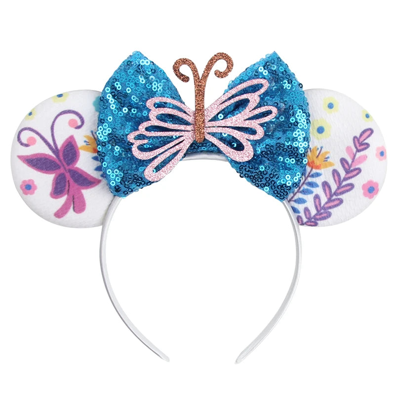 HEROCROSS Disney Mickey Mouse Ears Headband Kid Adult Festival Party Sequins 5"Bow Headband Women Baby Girl Party Hair Accessori